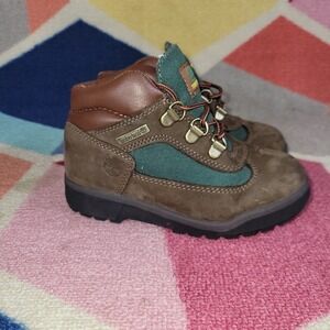 Toddler Timberland Field Boots Brown Green Lace Up Ankle Boots Size 11